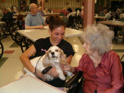 Lara and Lady Daisy at Garden Care Nursing Home