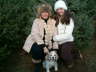 Lady Daisy, Lara and Patrice at a Christmas tree farm 
